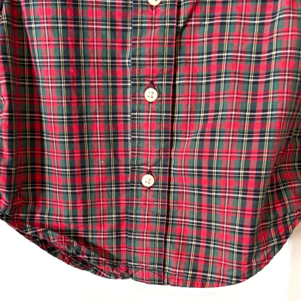 Ralph Lauren Kid's Red Plaid‎ Holiday Button Down Shirt in Size 12 Months
